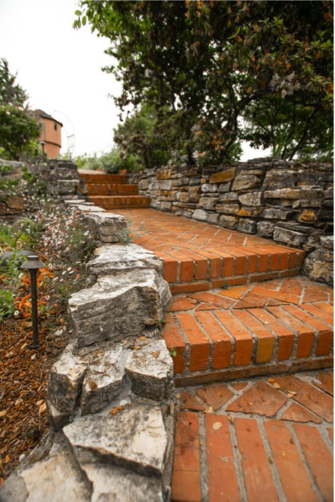 A brick pathway